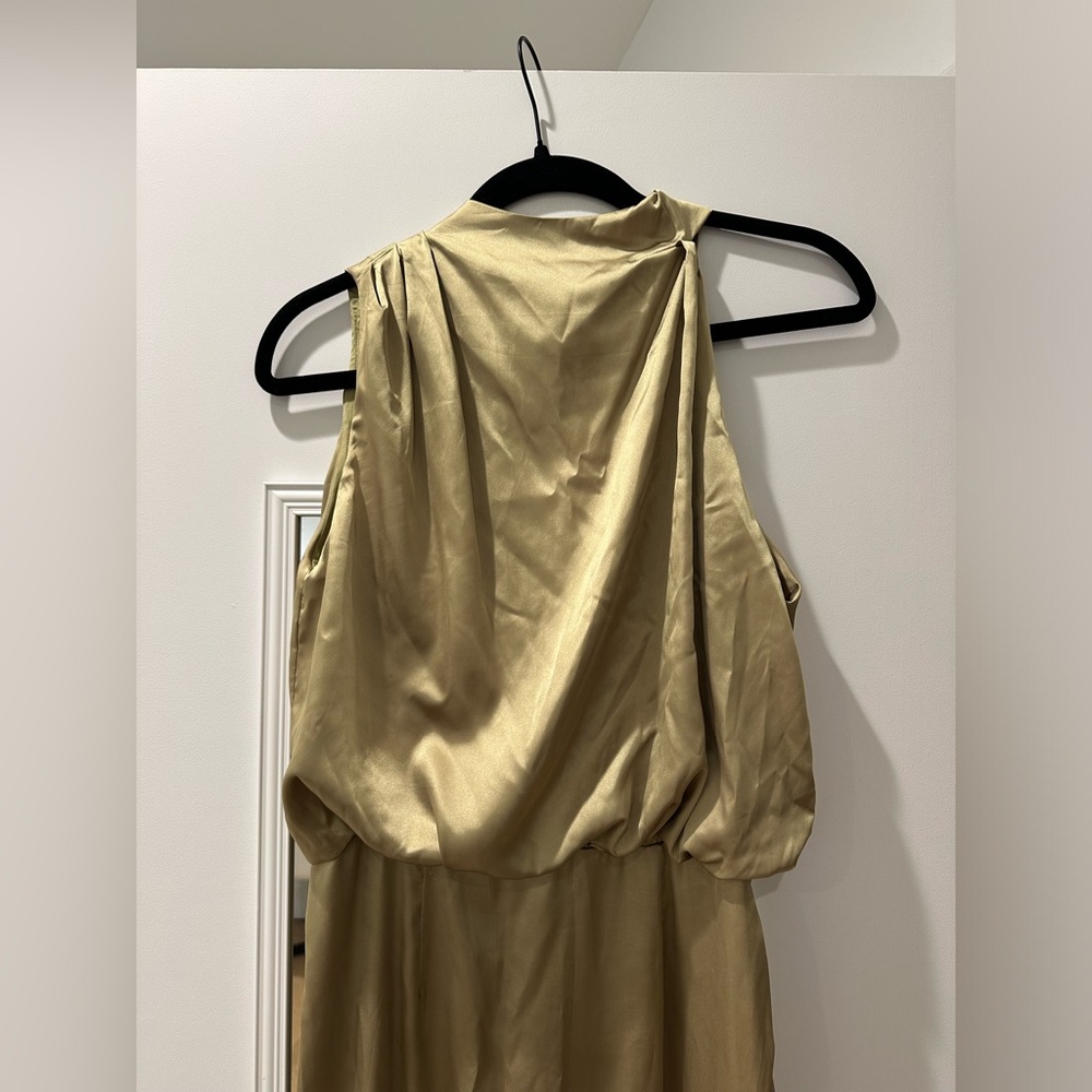 Cherley Green Satin Midi Dress